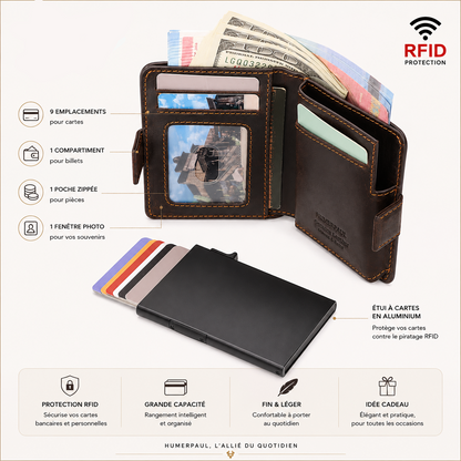 Porte Carte et Porte Monnaie Homme Alex｜La Casa Du Cuir