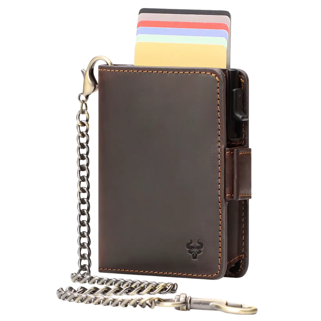 Porte Carte et Porte Monnaie Homme Alex｜La Casa Du Cuir Café