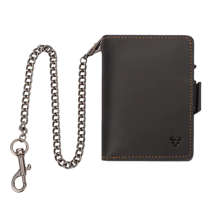 Porte Carte et Porte Monnaie Homme Alex｜La Casa Du Cuir Chaîne Noire