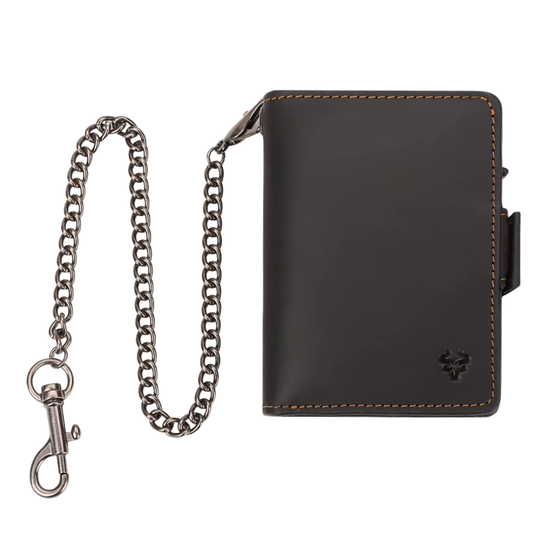 Porte Carte et Porte Monnaie Homme Alex｜La Casa Du Cuir Chaîne Noire