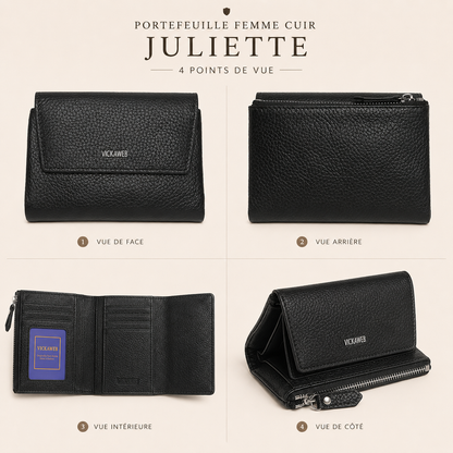 Portefeuille Femme Cuir Juliette – Compact et Élégant