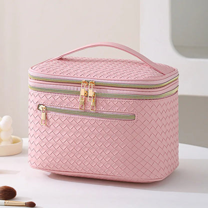 Trousse de Toilette Femme Luxe｜La Casa Du Cuir Rose / 25x17x17cm / Cuir (PU)