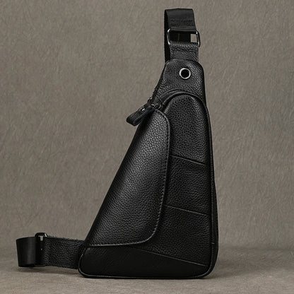 Sac Poitrine Homme en Cuir — Valentin Noir / Cuir Véritable