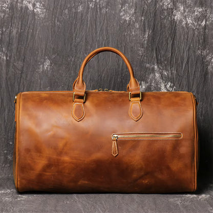 Sac Weekend Homme Mathis Marron / Cuir Véritable Sac de voyage