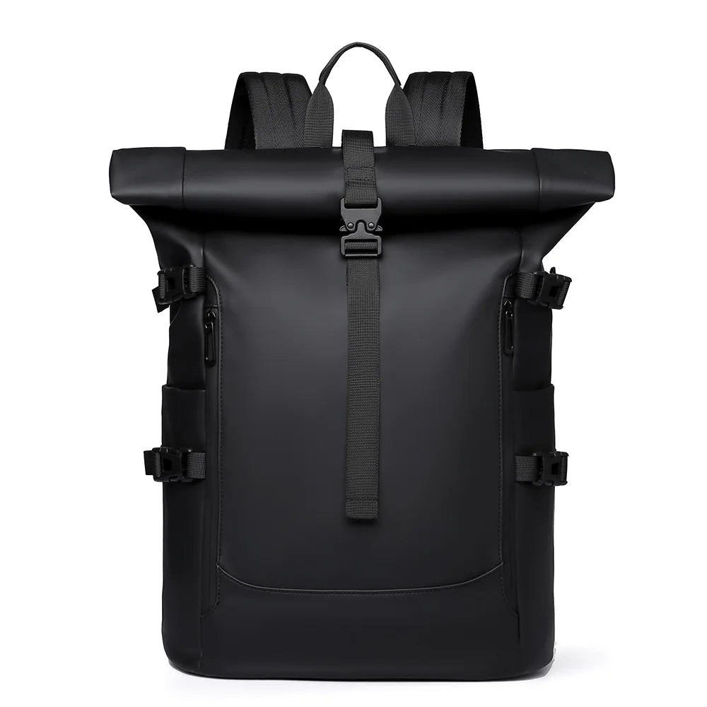 Sac à Dos Roll Top Homme Ordinateur 16 Pouces – Antoine Noir / Tissu déperlant