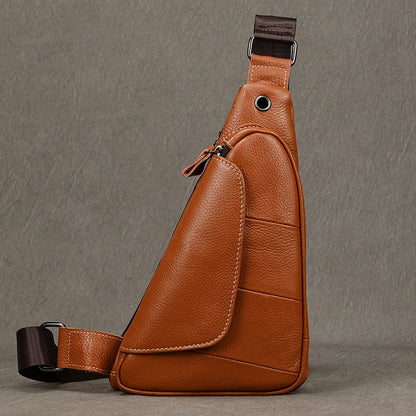 Sac Poitrine Homme en Cuir — Valentin Cognac / Cuir Véritable