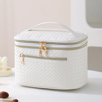 Trousse de Toilette Femme Luxe｜La Casa Du Cuir Blanc / 25x17x17cm / Cuir (PU)