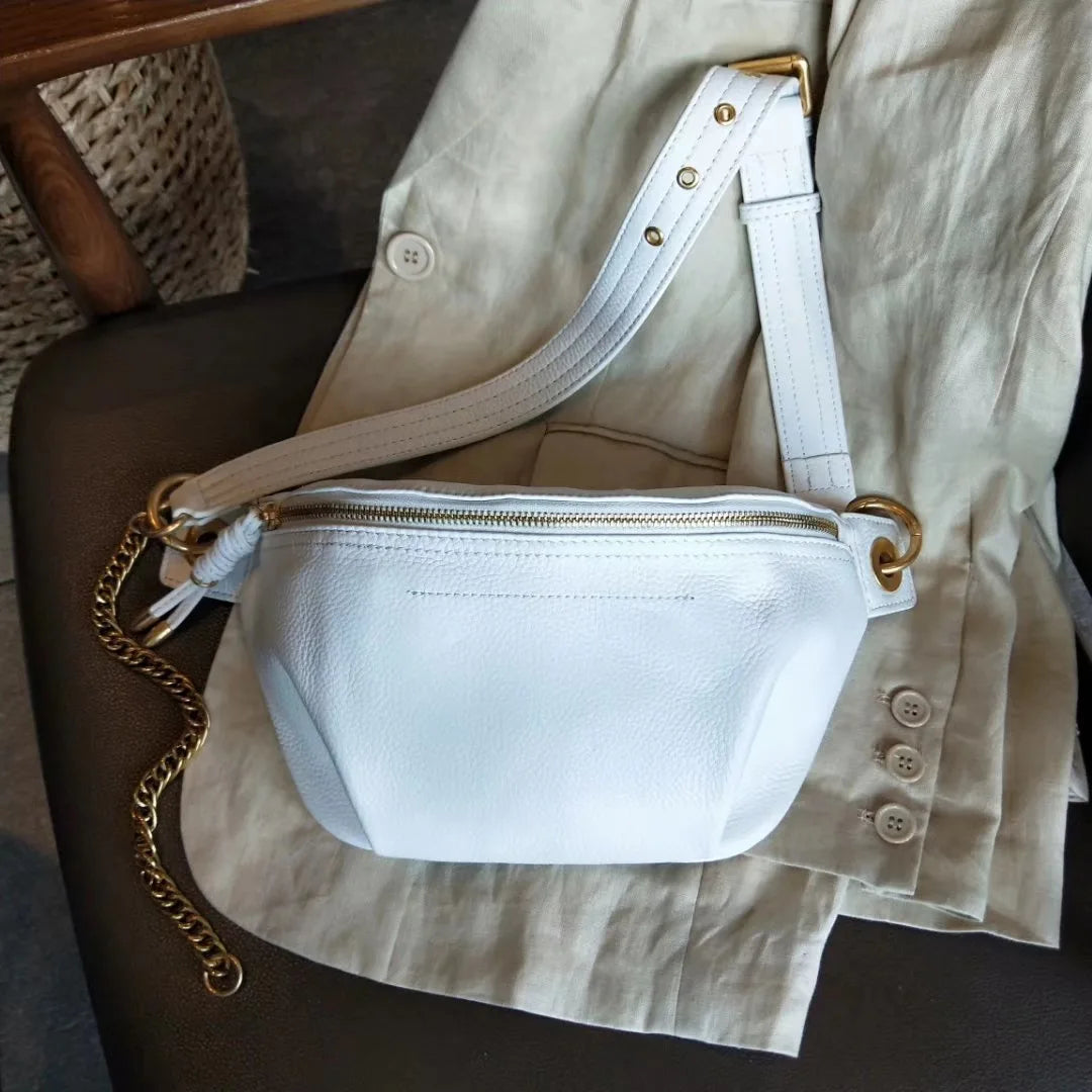 Sac Banane Cuir Femme Cleopatra | La Casa du Cuir Beige / Cuir Veritable Sacs banane