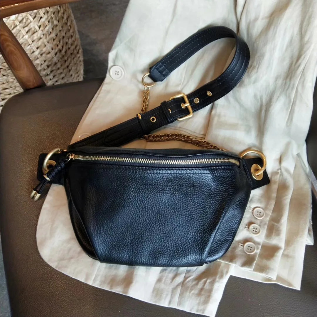 Sac Banane Cuir Femme Cleopatra | La Casa du Cuir Noir / Cuir Veritable Sacs banane
