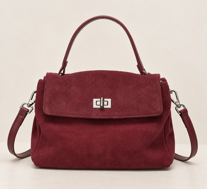 Sac Bandoulière en Daim Femme Apolline Bordeaux / Daim Véritable