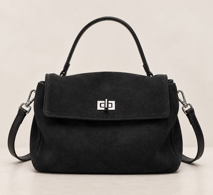 Sac Bandoulière en Daim Femme Apolline Noir / Daim Véritable