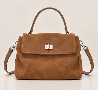 Sac Bandoulière en Daim Femme Apolline Marron / Daim Véritable