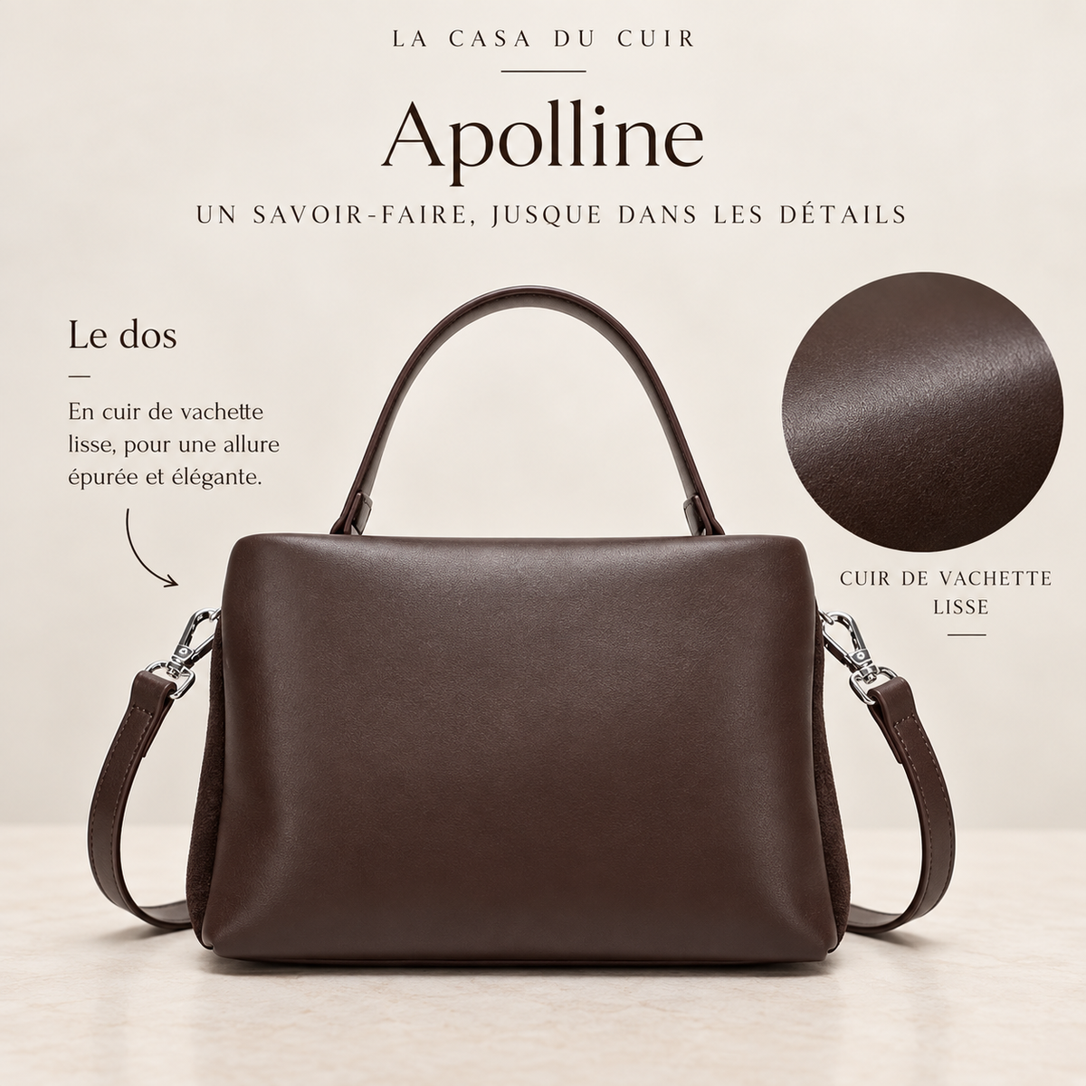 Sac Bandoulière en Daim Femme Apolline