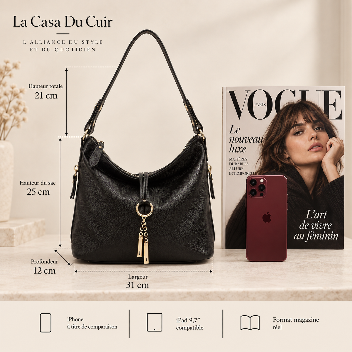 Sac Besace en Cuir pour Femme | La Casa du Cuir sac à main
