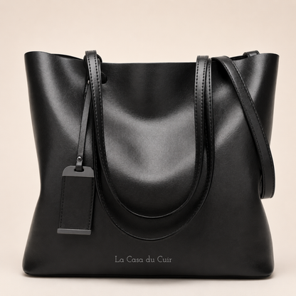 Sac Cabas Cuir Angelina – Camel Souple et Raffiné Noir / Cuir PU Sac Cabas