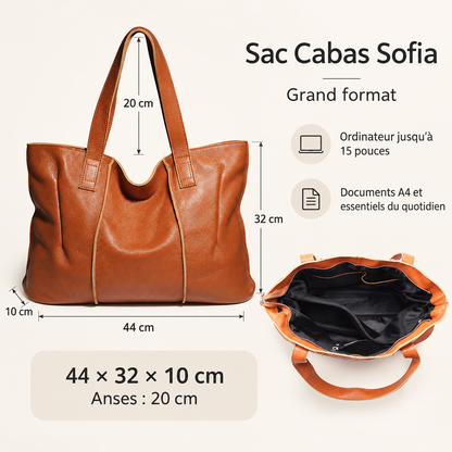 Sac Cabas Cuir Souple Femme – Grand Format et Couleurs Tendance Sac Cuir Femme