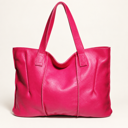 Sac Cabas Cuir Souple Femme – Grand Format et Couleurs Tendance Fuchsia / Cuir Véritable Sac Cuir Femme