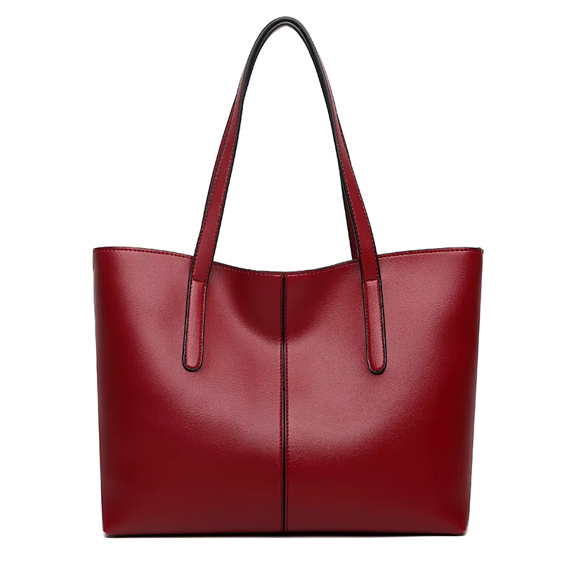Sac Fourre-Tout Femme – Grand, Léger et Fonctionnel Rouge / Cuir Vegan Sac Cabas