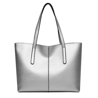 Sac Fourre-Tout Femme – Grand, Léger et Fonctionnel Silver / Cuir Vegan Sac Cabas