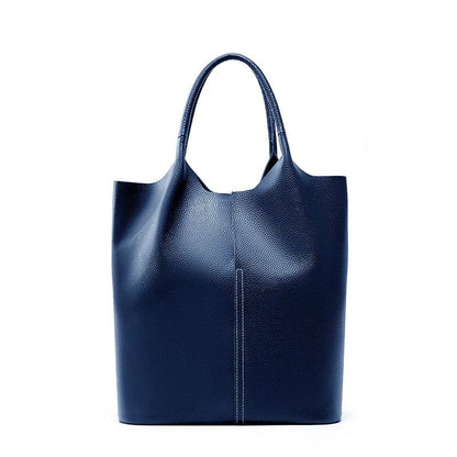 Sac Cabas XXL Grande Contenance | La Casa du Cuir Bleu Marine / Cuir Véritable