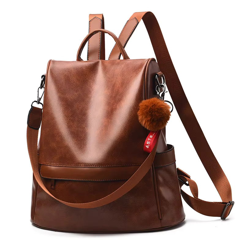 Sac à Dos Femme Tendance Caroline | La Casa du Cuir Marron / Cuir Vegan sac à dos