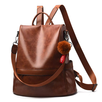 Sac à Dos Femme Tendance Caroline | La Casa du Cuir Marron / Cuir Vegan sac à dos