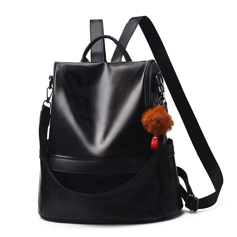 Sac à Dos Femme Tendance Caroline | La Casa du Cuir Noir / Cuir Vegan sac à dos
