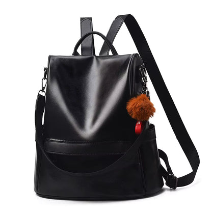 Sac à Dos Femme Tendance Caroline | La Casa du Cuir Noir / Cuir Vegan sac à dos