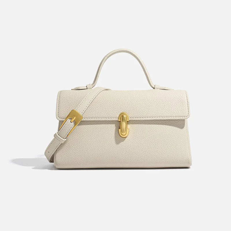 Sac à Main Femme Cuir Élégant Éléonore Beige / Cuir