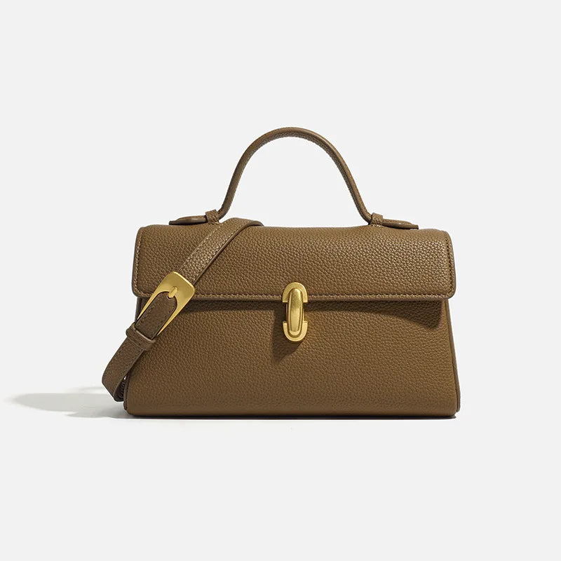 Sac à Main Femme Cuir Élégant Éléonore Caramel / Cuir