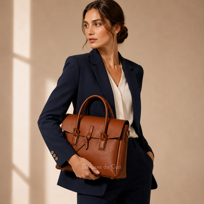 Sac Ordinateur Cuir Femme Roxane – Élégant, 14” et Sécurisé Sac Ordinateur