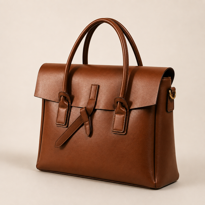 Sac Ordinateur Cuir Femme Roxane – Élégant, 14” et Sécurisé Marron / Cuir Sac Ordinateur