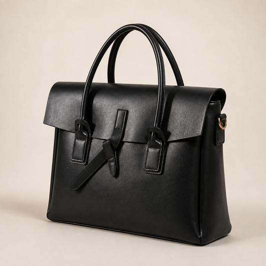 Sac Ordinateur Cuir Femme Roxane – Élégant, 14” et Sécurisé Noir / Cuir Sac Ordinateur