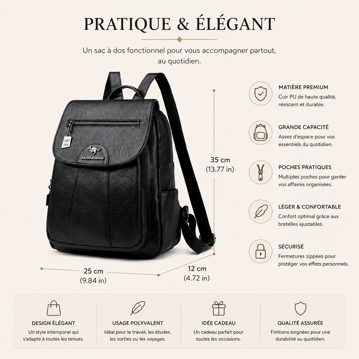 Sac à Dos Cuir Femme Silvy | La Casa du Cuir sac à dos