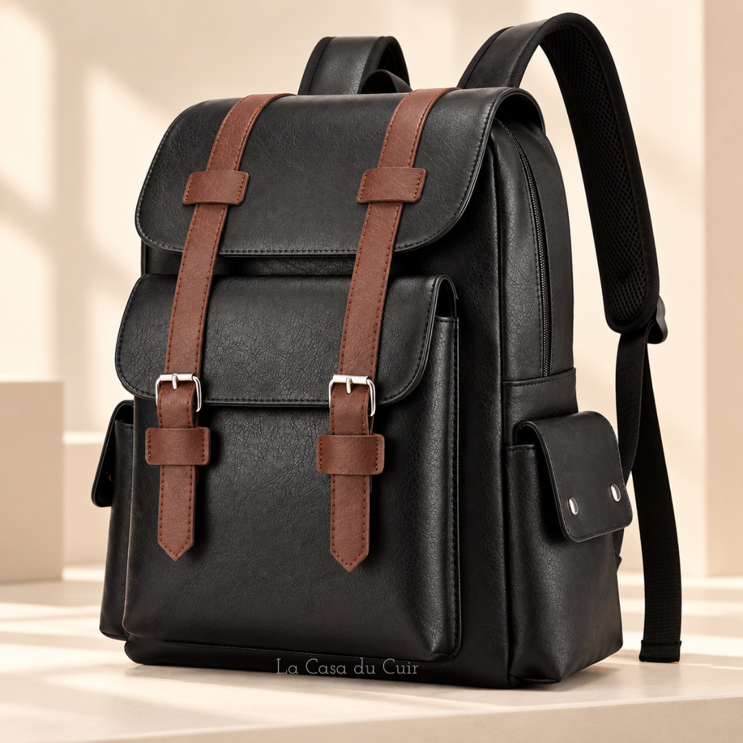 Sac à Dos Cuir Homme Harry Noir / Cuir PU Sacs à dos