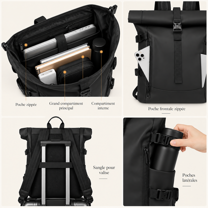 Sac à Dos Roll Top Homme Ordinateur 16 Pouces – Antoine