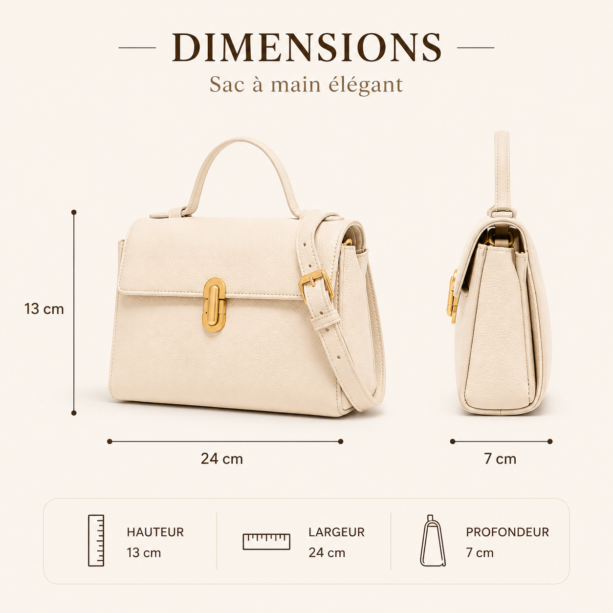 Sac à Main Femme Cuir Élégant Éléonore