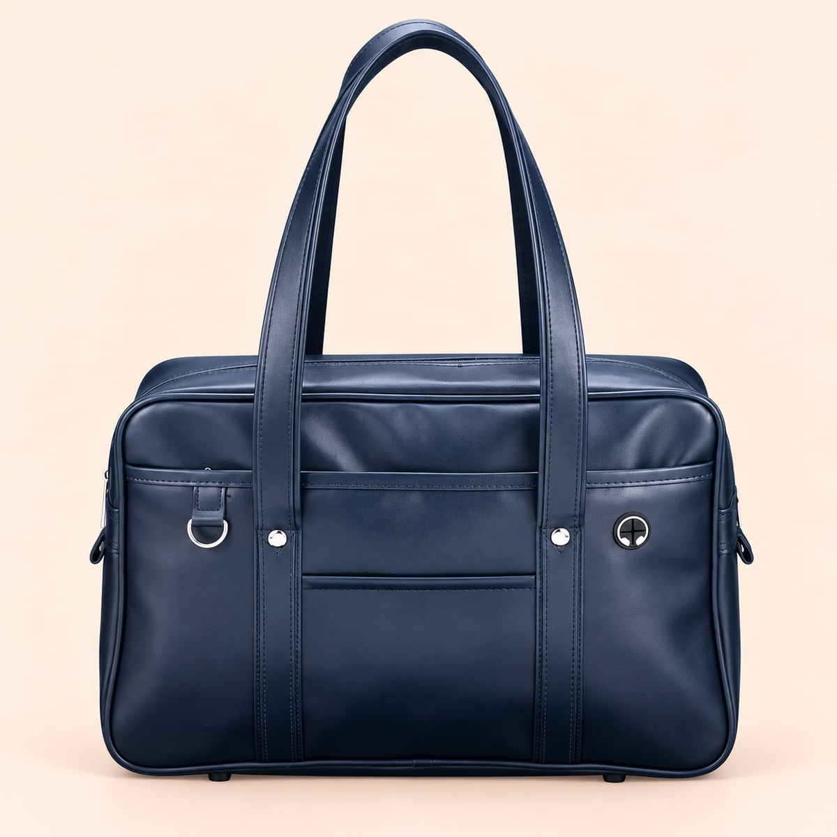Sac à main cours lycée Lisa – Grand cabas stylé & pratique Bleu Marine / Cuir PU Souple Sac Cuir Femme