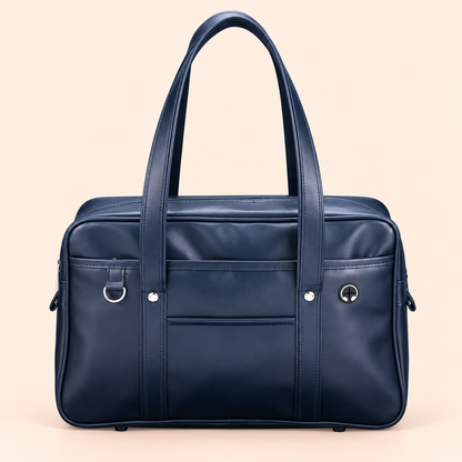 Sac à main cours lycée Lisa – Grand cabas stylé & pratique Bleu Marine / Cuir PU Souple Sac Cuir Femme