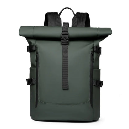 Sac à Dos Roll Top Homme Ordinateur 16 Pouces – Antoine Vert / Tissu déperlant