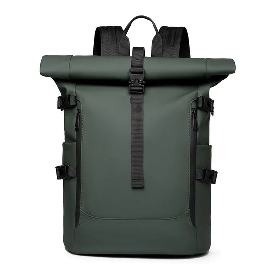 Sac à Dos Roll Top Homme Ordinateur 16 Pouces – Antoine Vert / Tissu déperlant