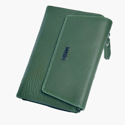 Portefeuille Femme Cuir Juliette – Compact et Élégant Vert