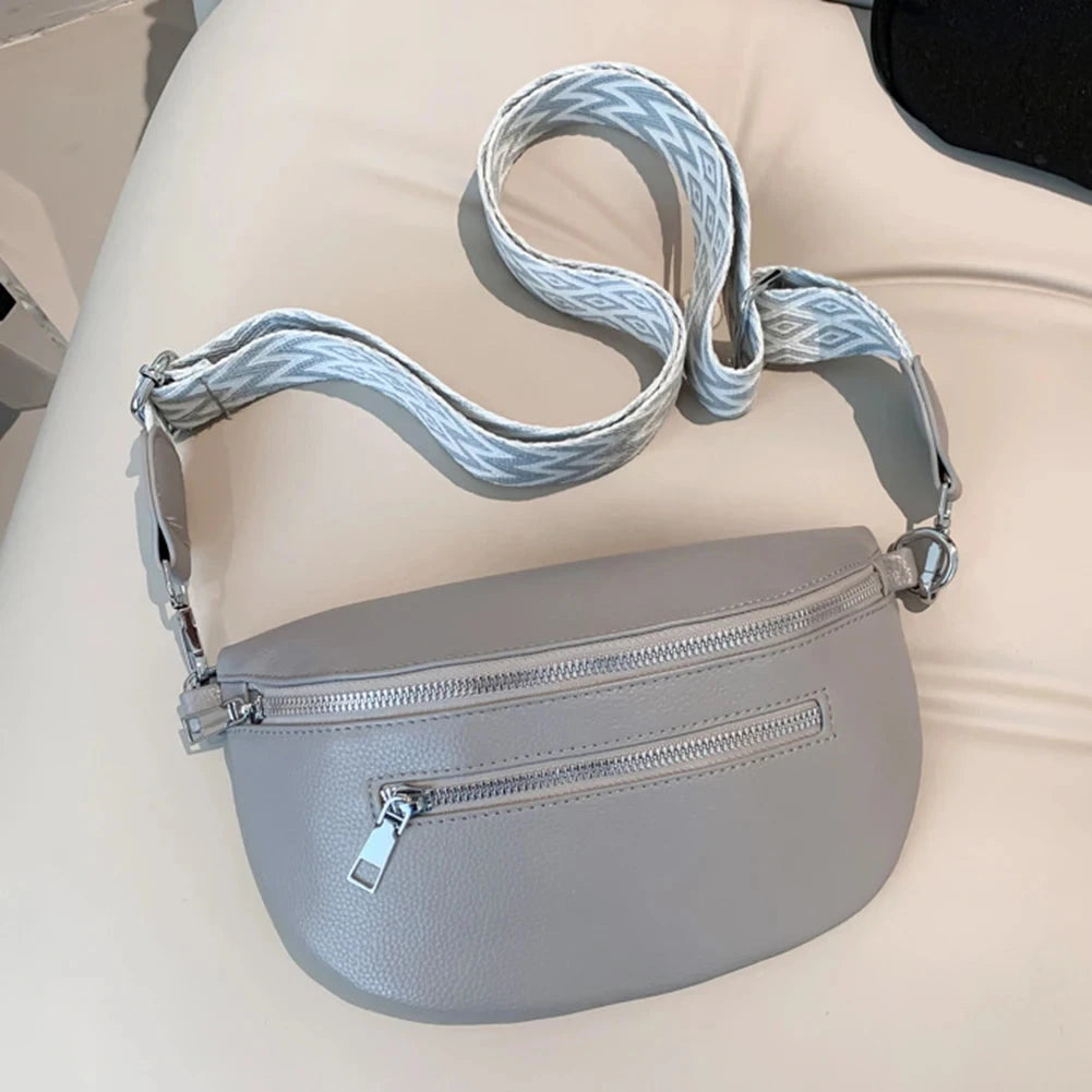 Banane en Cuire Gris / 24x14x8cm / Cuir (PU) Sac Cuir