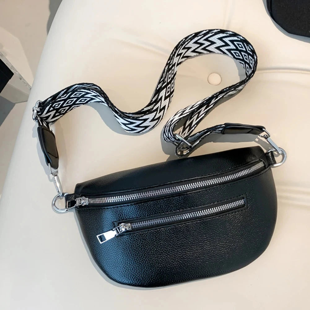 Banane en Cuire Noir / 24x14x8cm / Cuir (PU) Sac Cuir