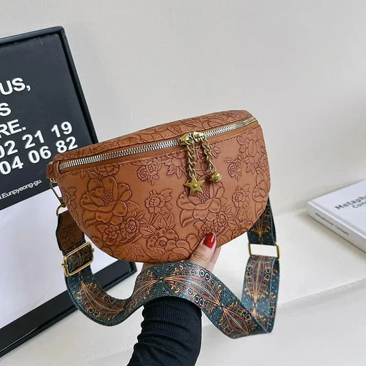 Banane Sac Femme Etoile Marron / 24x15x8cm / Cuir (PU) Sac Cuir Femme