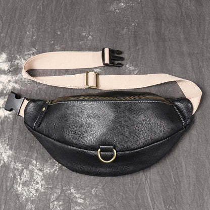 Banane Sac Femme Noir Noir / 37x17x8cm / Cuir Sac Cuir