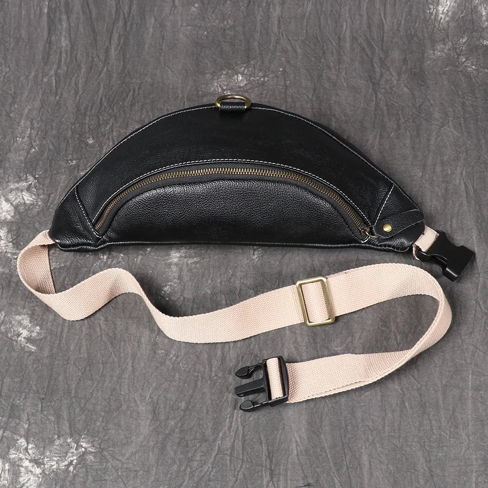 Banane Sac Femme Noir Noir / 37x17x8cm / Cuir Sac Cuir