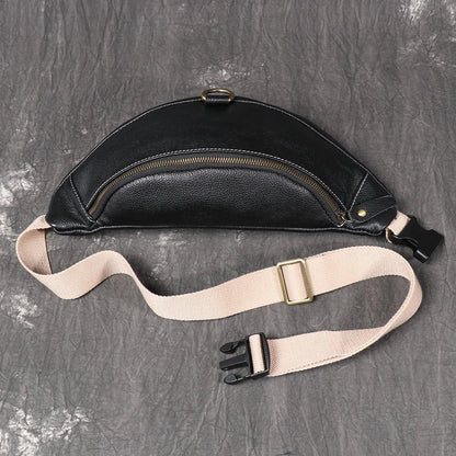 Banane Sac Femme Noir Noir / 37x17x8cm / Cuir Sac Cuir