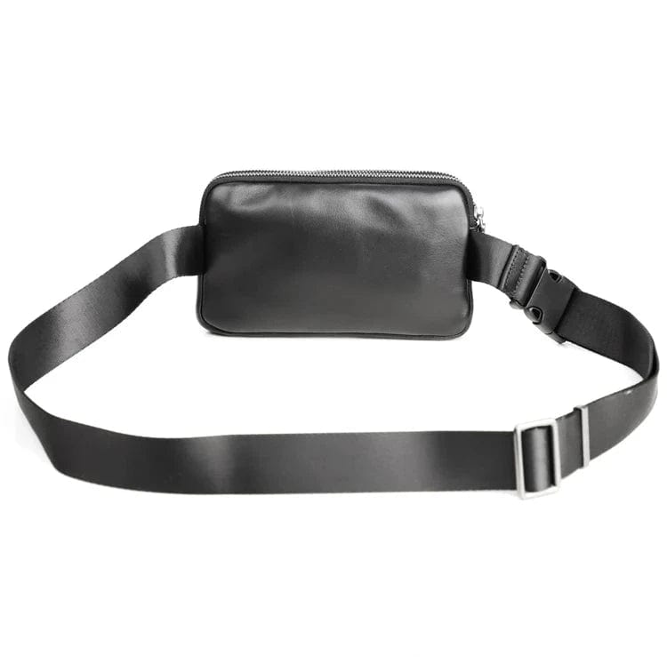 Banane Sacoche Homme Cuir Véritable / Noir Sac Banane