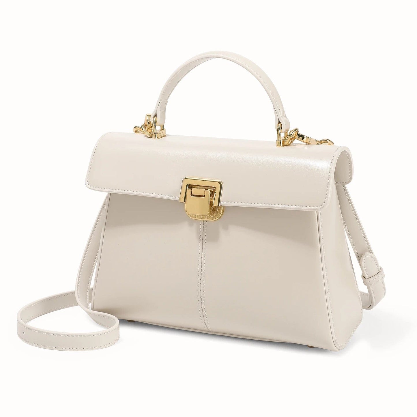 Beige / Cuir Sac Cuir Femme